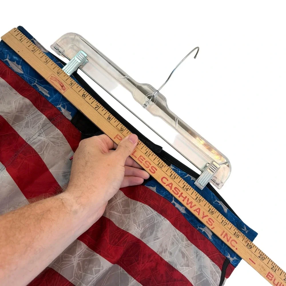 Pelagic The Wedge Boardshorts Mens 38 Patriotic American Flag Marlin Fishing XL